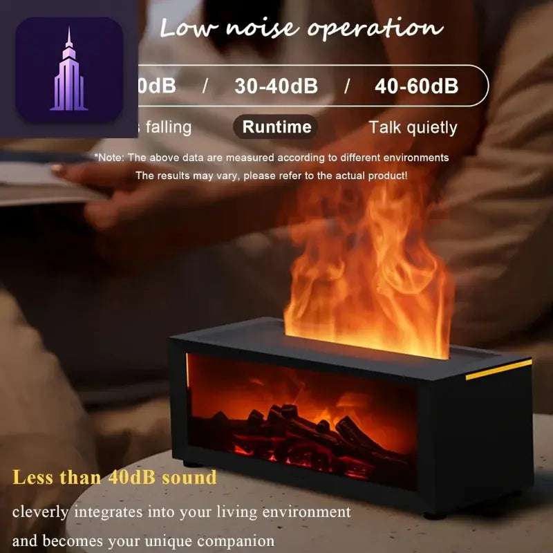 Fireplace Flame Humidifier with Remote & LED