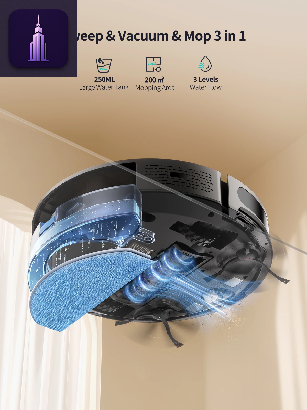 6000Pa 3-in-1 Robot Vacuum