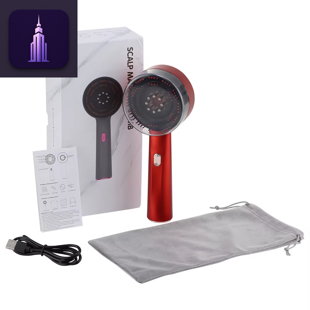 Electric Red Light Scalp Comb