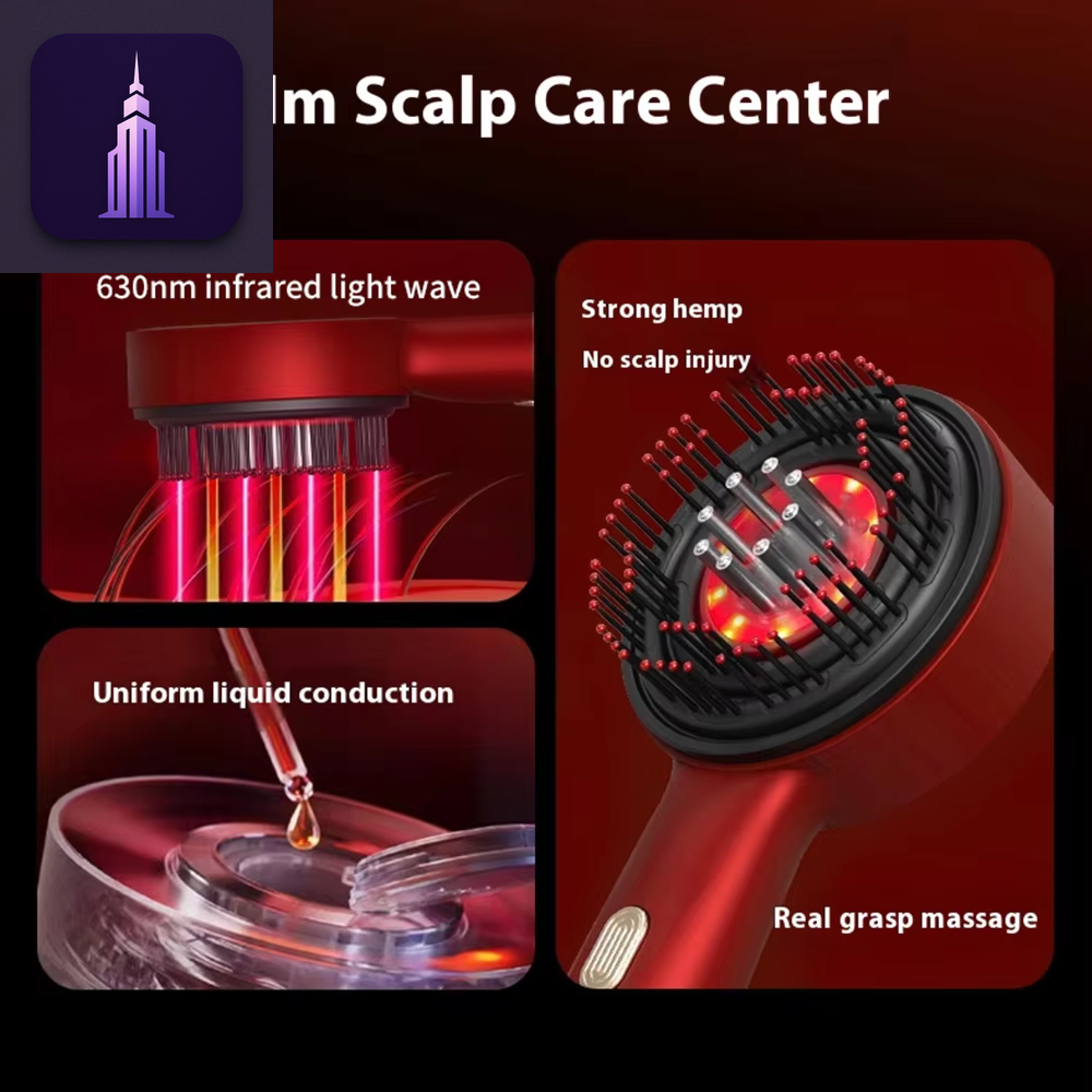 Electric Red Light Scalp Comb