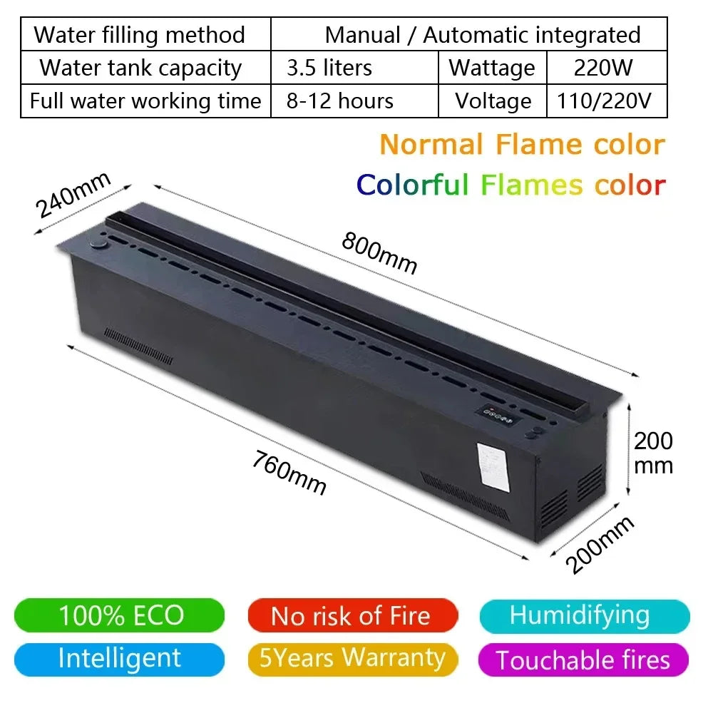 LumiMist — Premium 3D Steam Fireplace