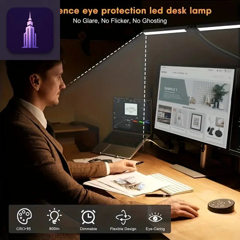 LED Desk Lamp - 24W Eye-Care Dimmer