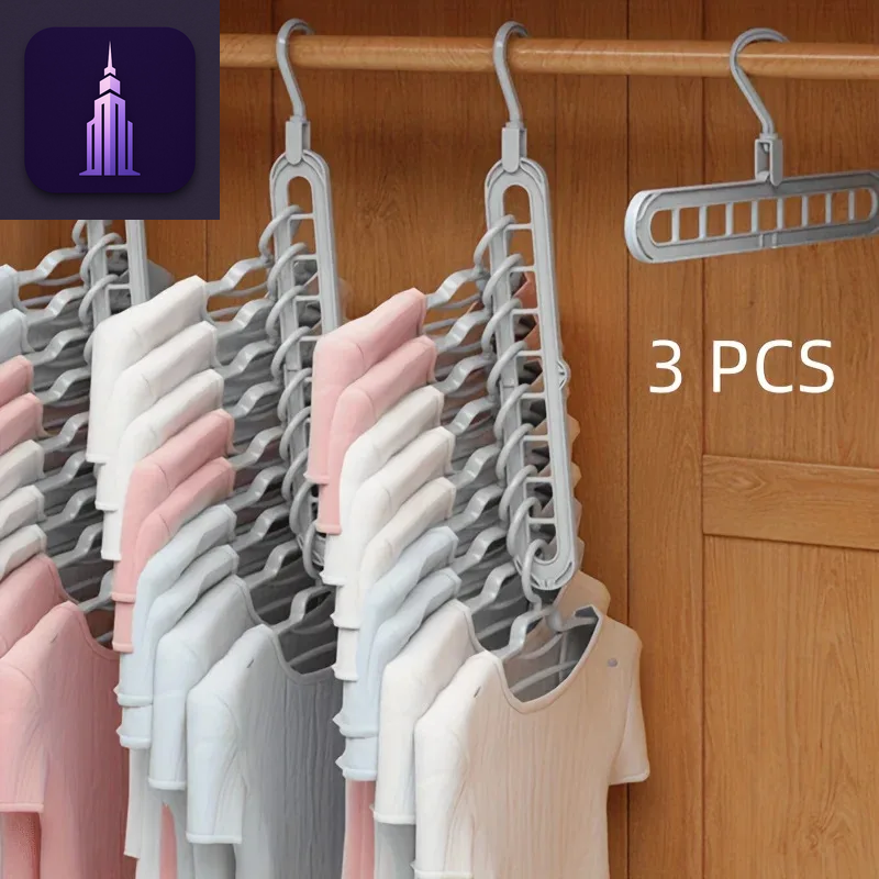 3Pcs Foldable 9-Hole Hangers