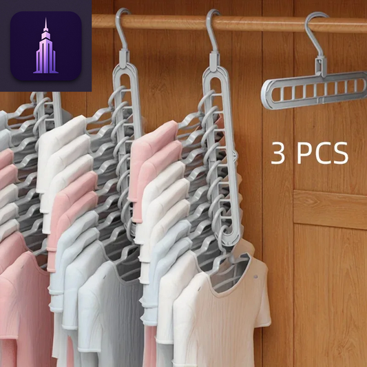 3Pcs Foldable 9-Hole Hangers
