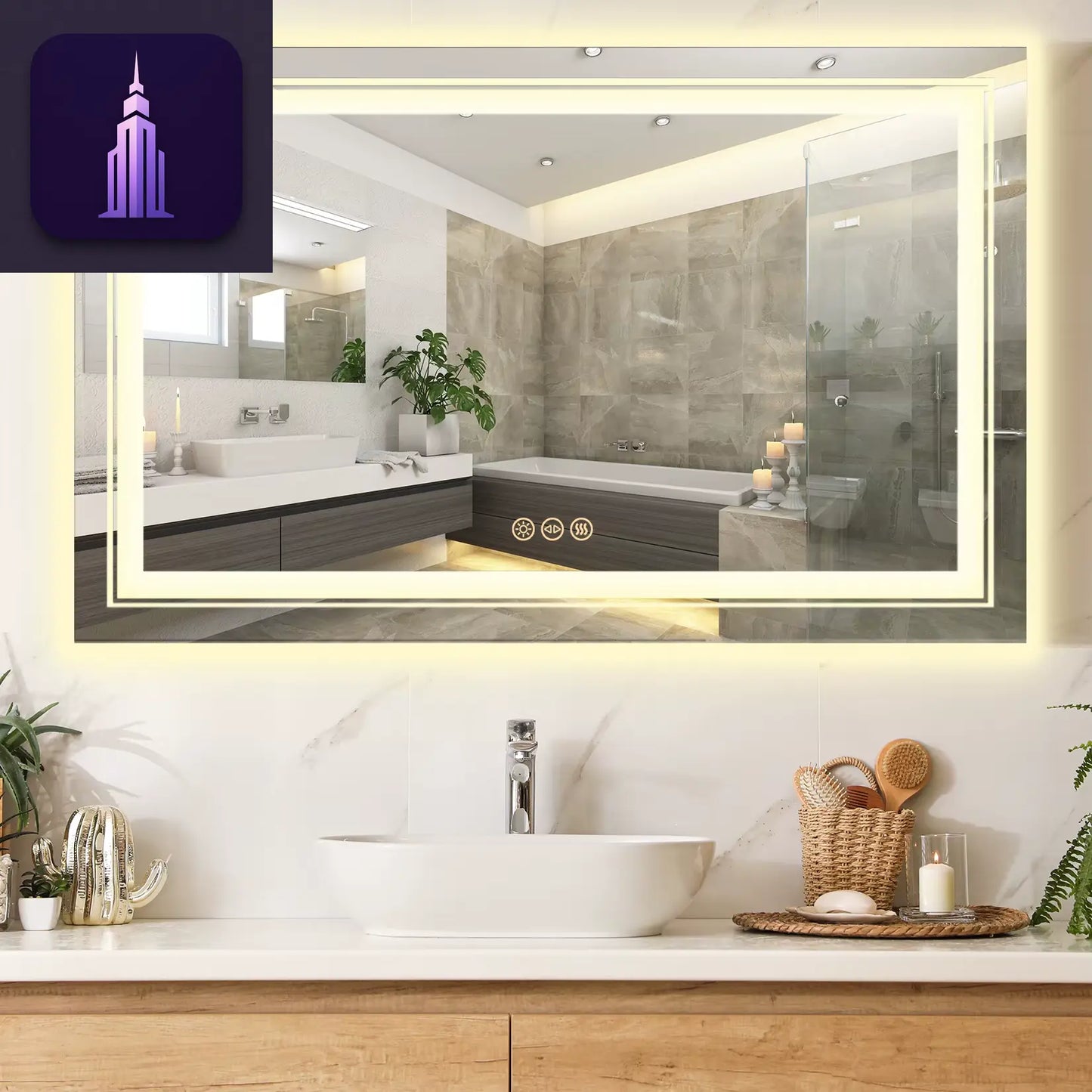 40"X 24" LED Bathroom Mirror