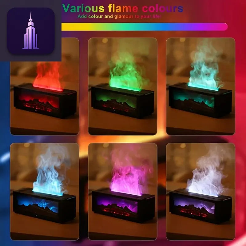 Fireplace Flame Humidifier with Remote & LED 
