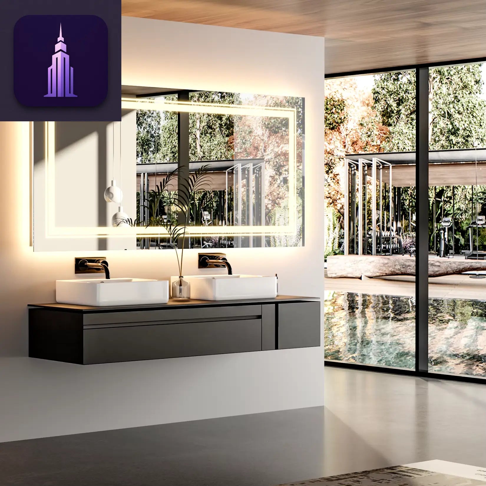 40"X 24" LED Bathroom Mirror