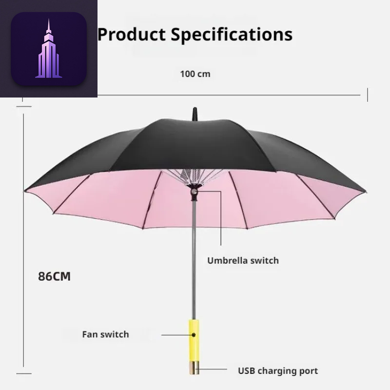 Vinyl Umbrella Cooling Fan Umbrella