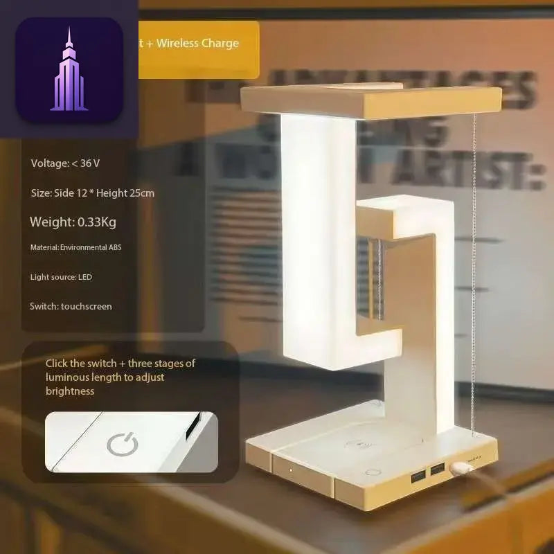 Night Desk Lamp with Wireless Charging