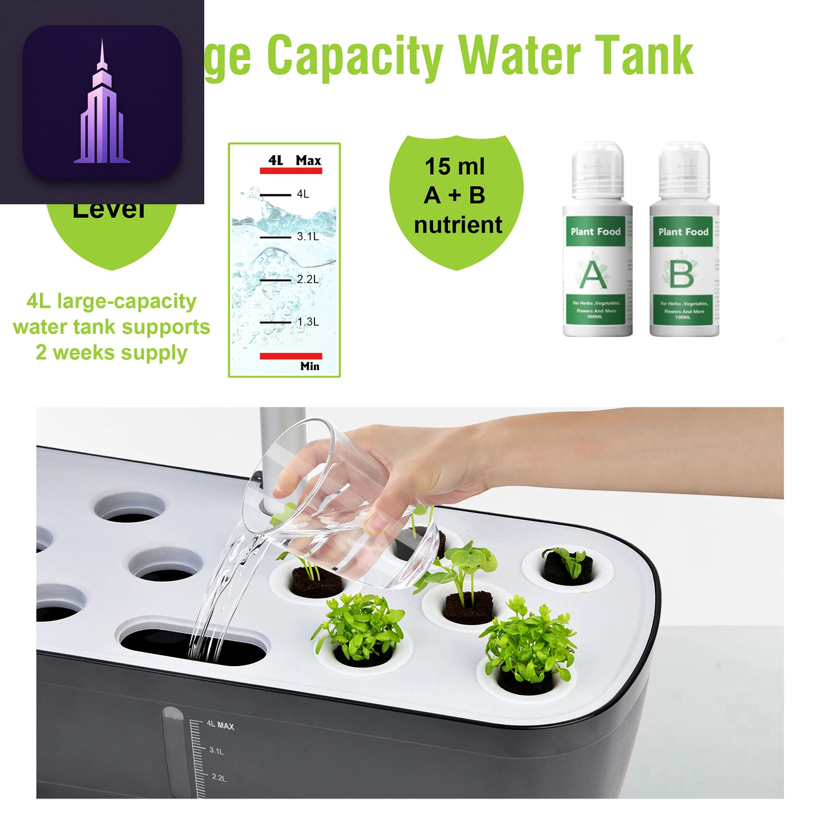 12-Hole Hydroponic Growing Kit