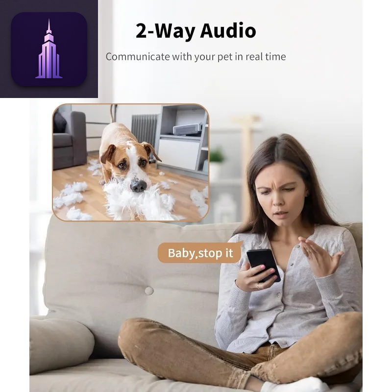 2K Pet Camera with Treat Dispenser