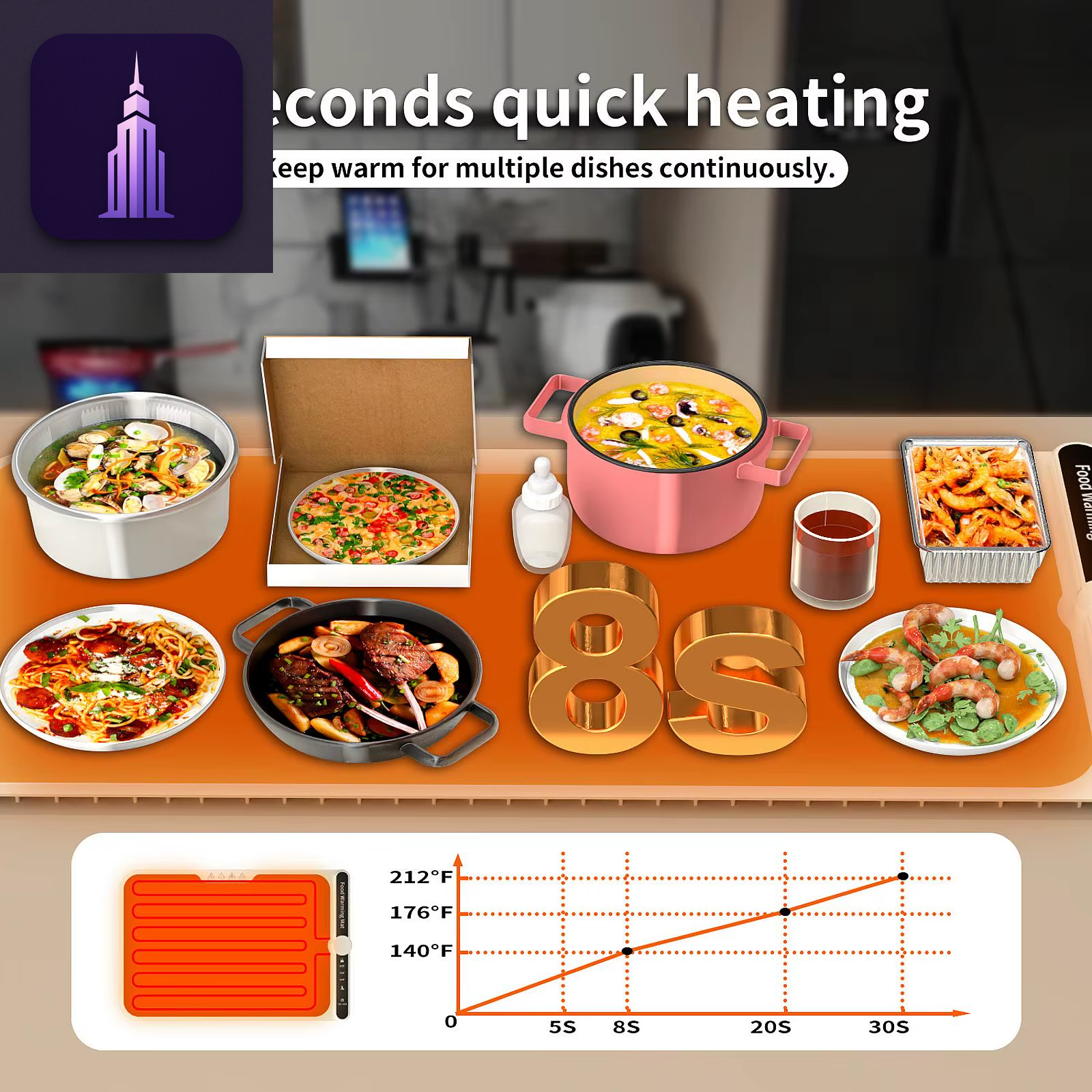 Electric Adjustable Warming Tray
