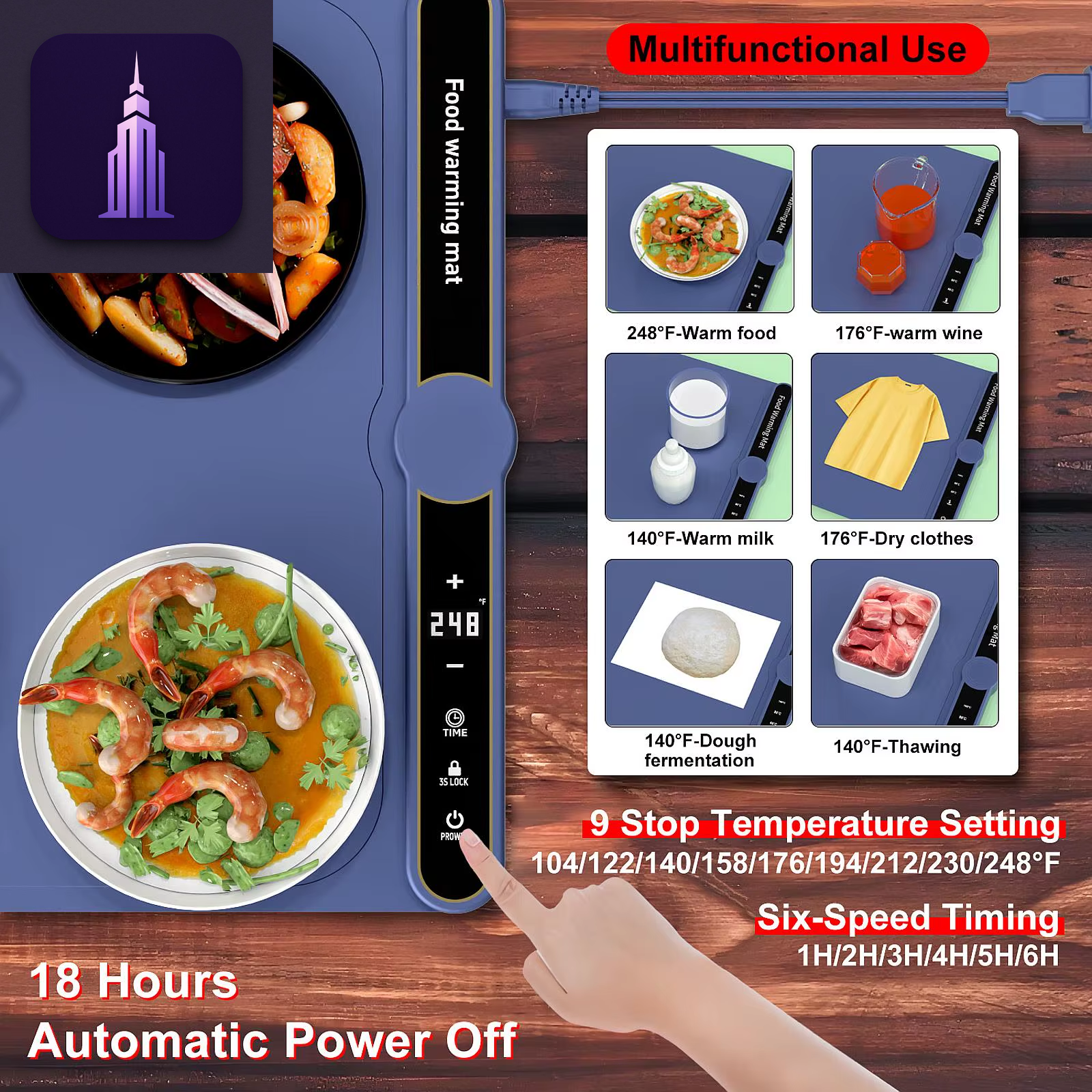 Electric Adjustable Warming Tray