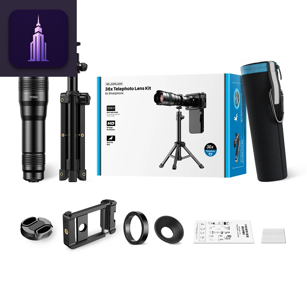 36X Metal Telephoto Lens w/Tripod
