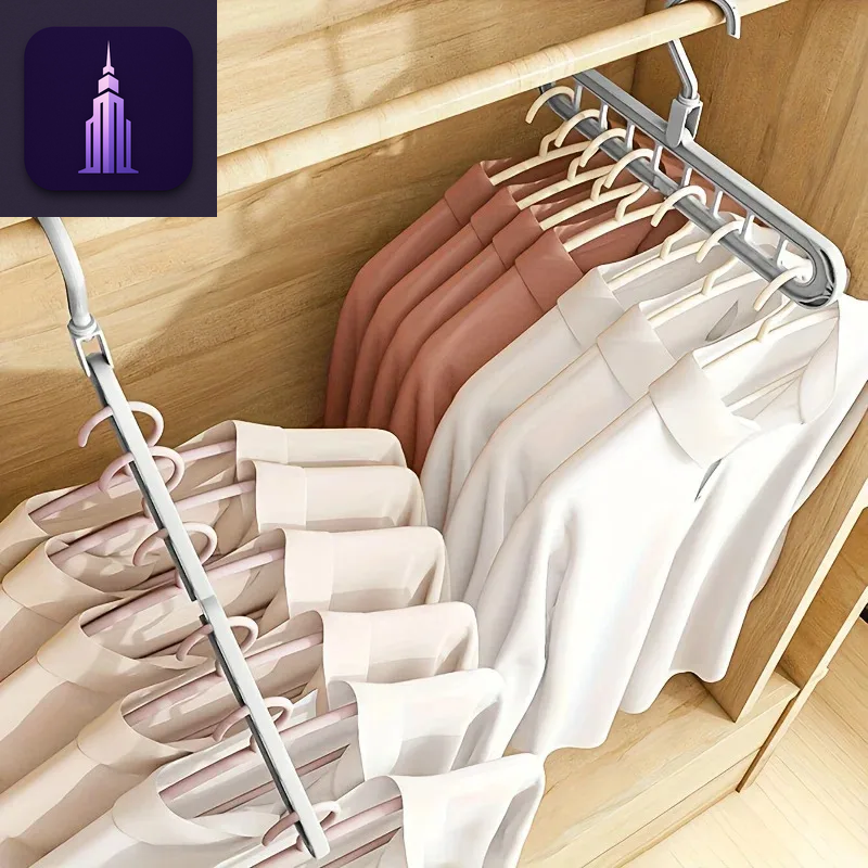3Pcs Foldable 9-Hole Hangers