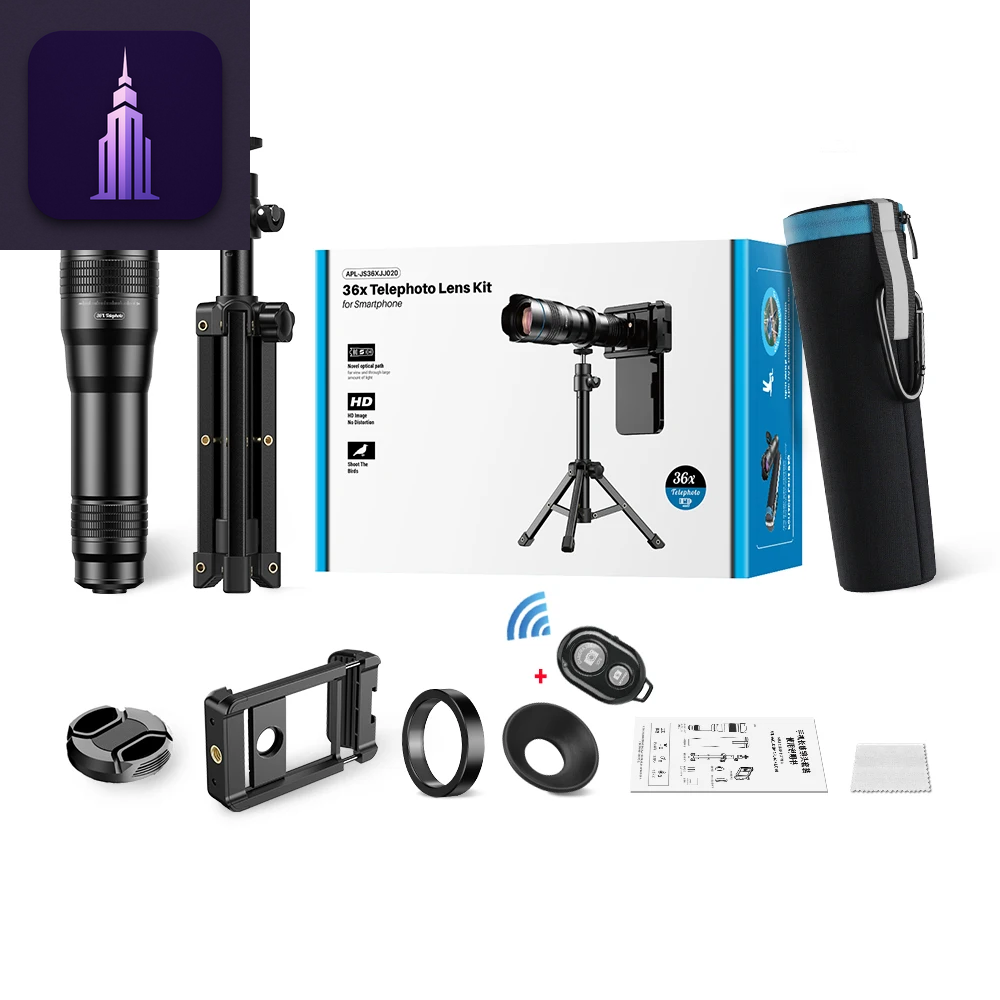 36X Metal Telephoto Lens w/Tripod